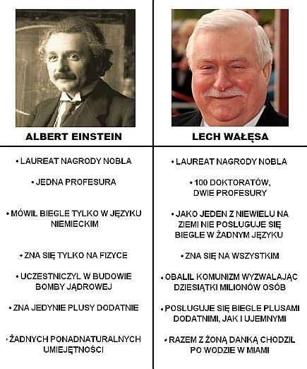 Porównanie Einstein-Wałęsa