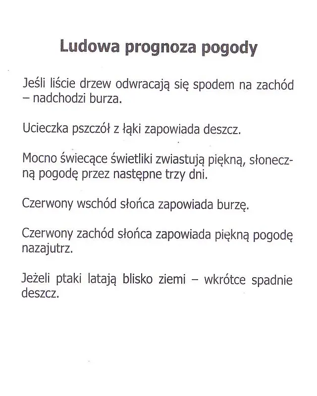 Ludowa prognoza pogody
