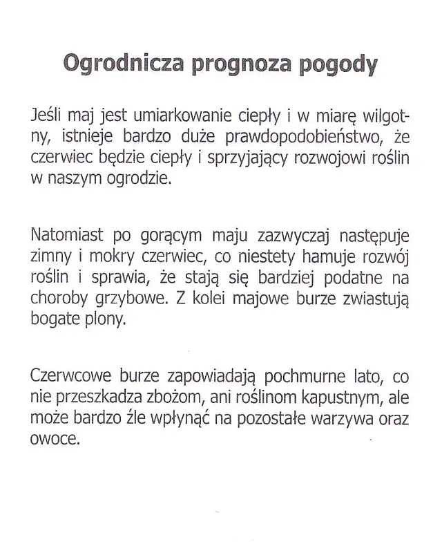 Ogrodnicza prognoza pogody