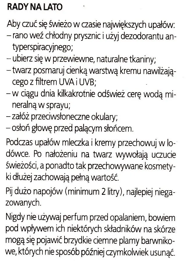 Rady na lato