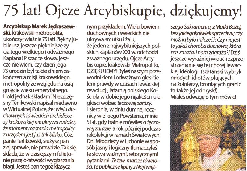 Abp Marek Jędraszewski - 75 lat