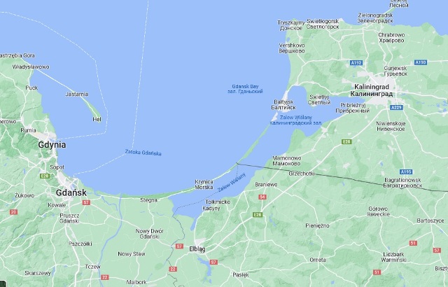 Mapa Zatoki gdańskiej i Zalewu Wiślanego