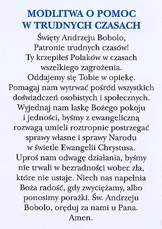 Modlitwa do św. Andrzeja Boboli