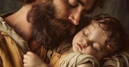 Św. Józef ze śpiącym Dzieciatkiem Jezus
