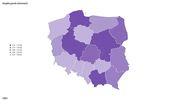 Współczynnik dzietności w Polsce w roku 2024 (1)