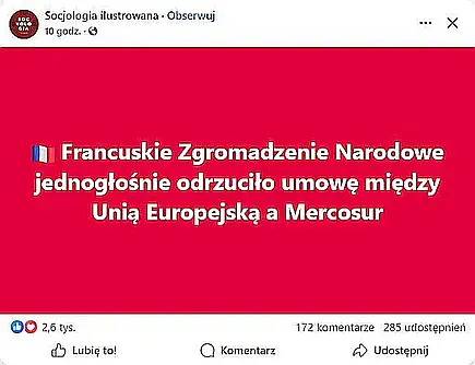 Francja kontra umowie UE-Mercosur