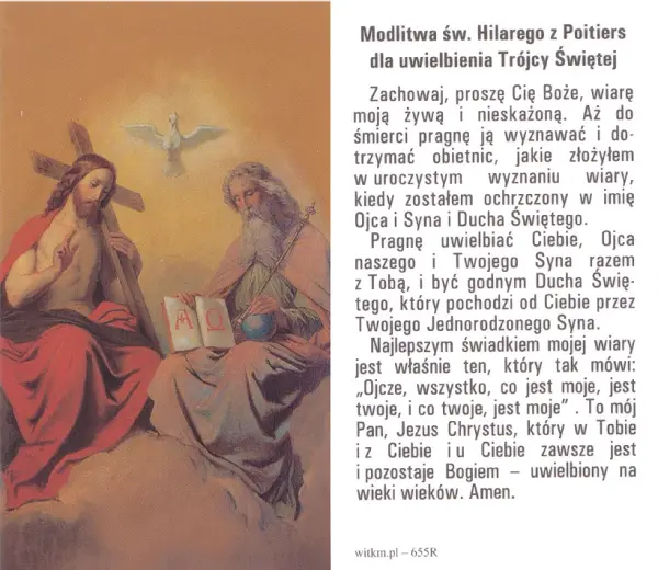 Modlitwa św. Hilarego z Poitiers dla uwielbienia Trójcy Świętej