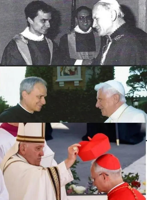 Źródło: FB ks. Robert Prevost/Leon XIV i trzech Papieży