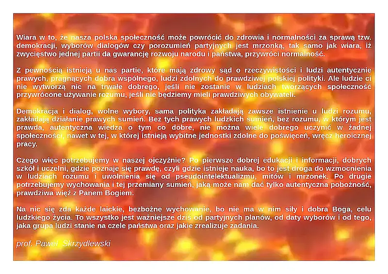 Felieton prof. Pawła Skrzydlewskiego
