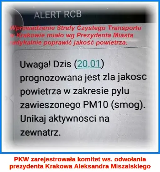 Źródło: sieć Powietrze w Krakowie 20.01.2026 - Referendum.webp