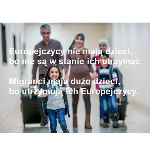 Wielodzietna rodzina migrantów