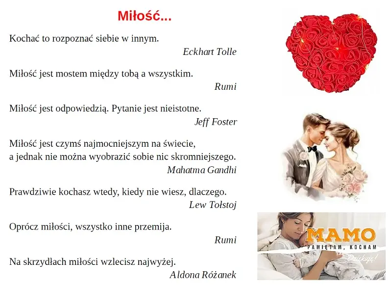Walentynkowe myśli o miłości