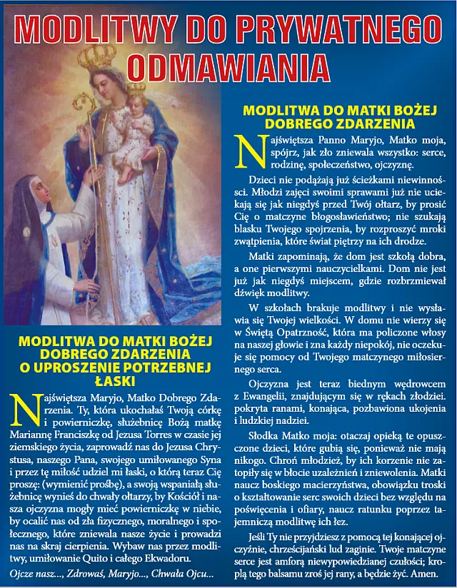 Modlitwy do Matki Bożej Dobrego Zdarzenia