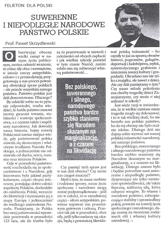 Suwerenne i niepodległe narodowe państwo polskie
