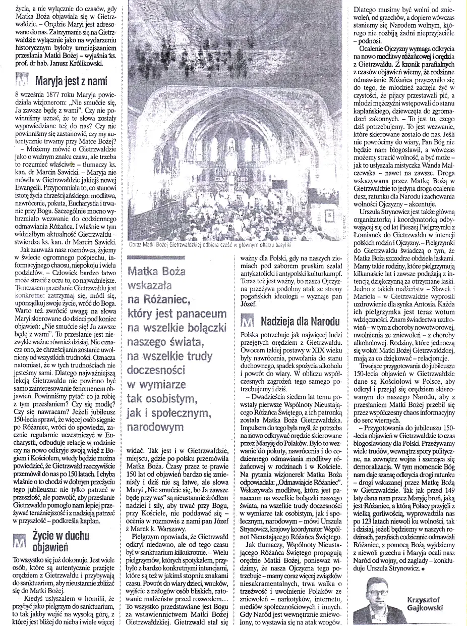 "Przesłanie na nasze czasy", M5)