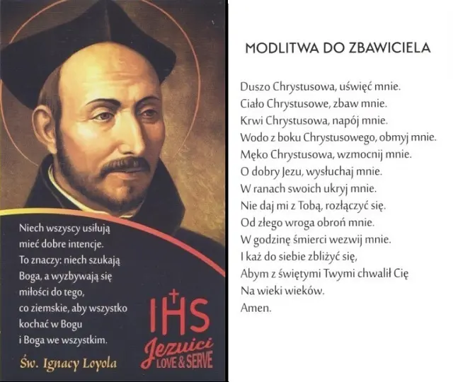 Modlitwa św. Ignacego Loyoli "Duszo Chrystusowa"