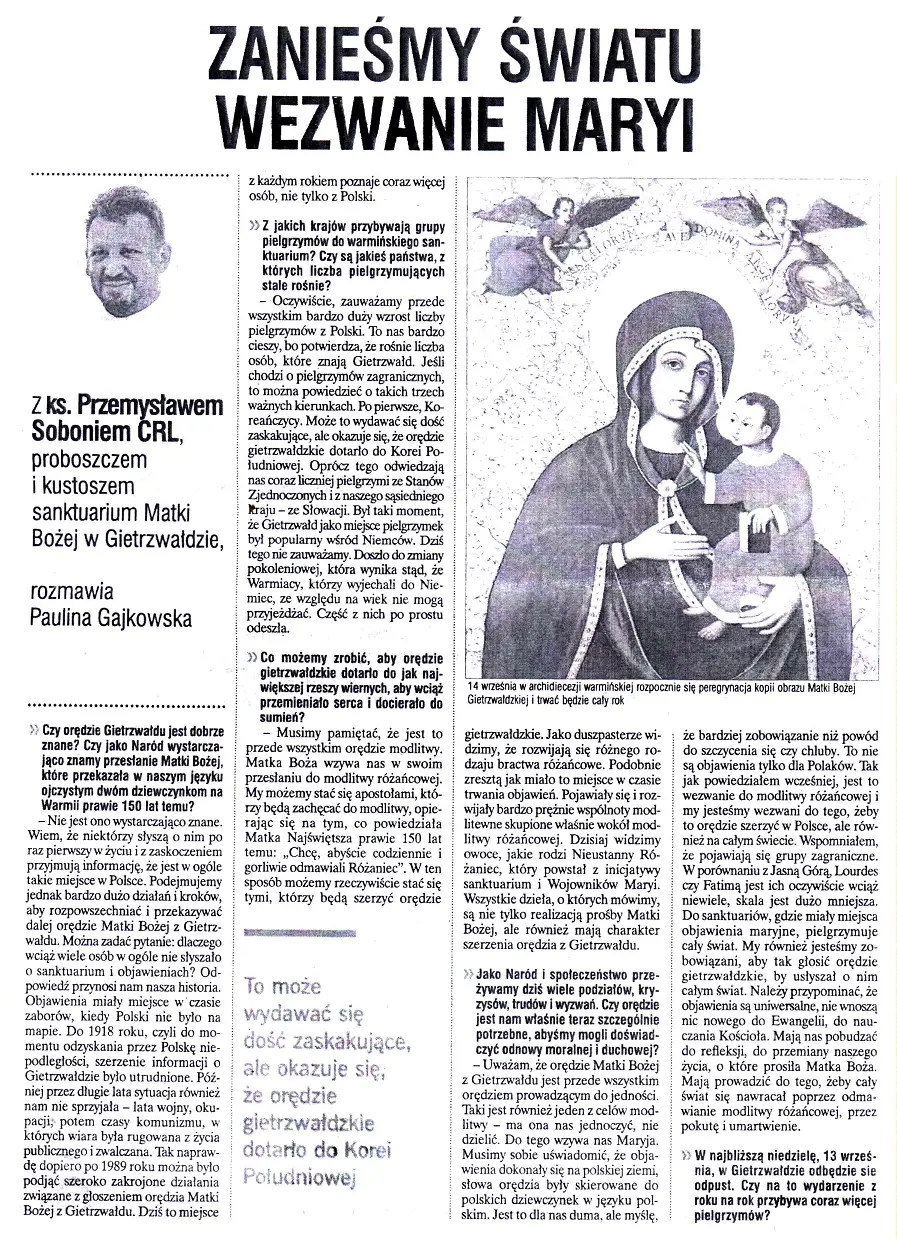 "Zanieśmy światu wezwanie Maryi", M2)