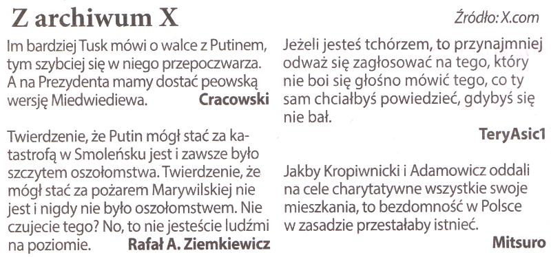 źródło: "Warszawska Gazeta" nr 23 (929) 2025, str. 40 tweety_wg-20-929_2025