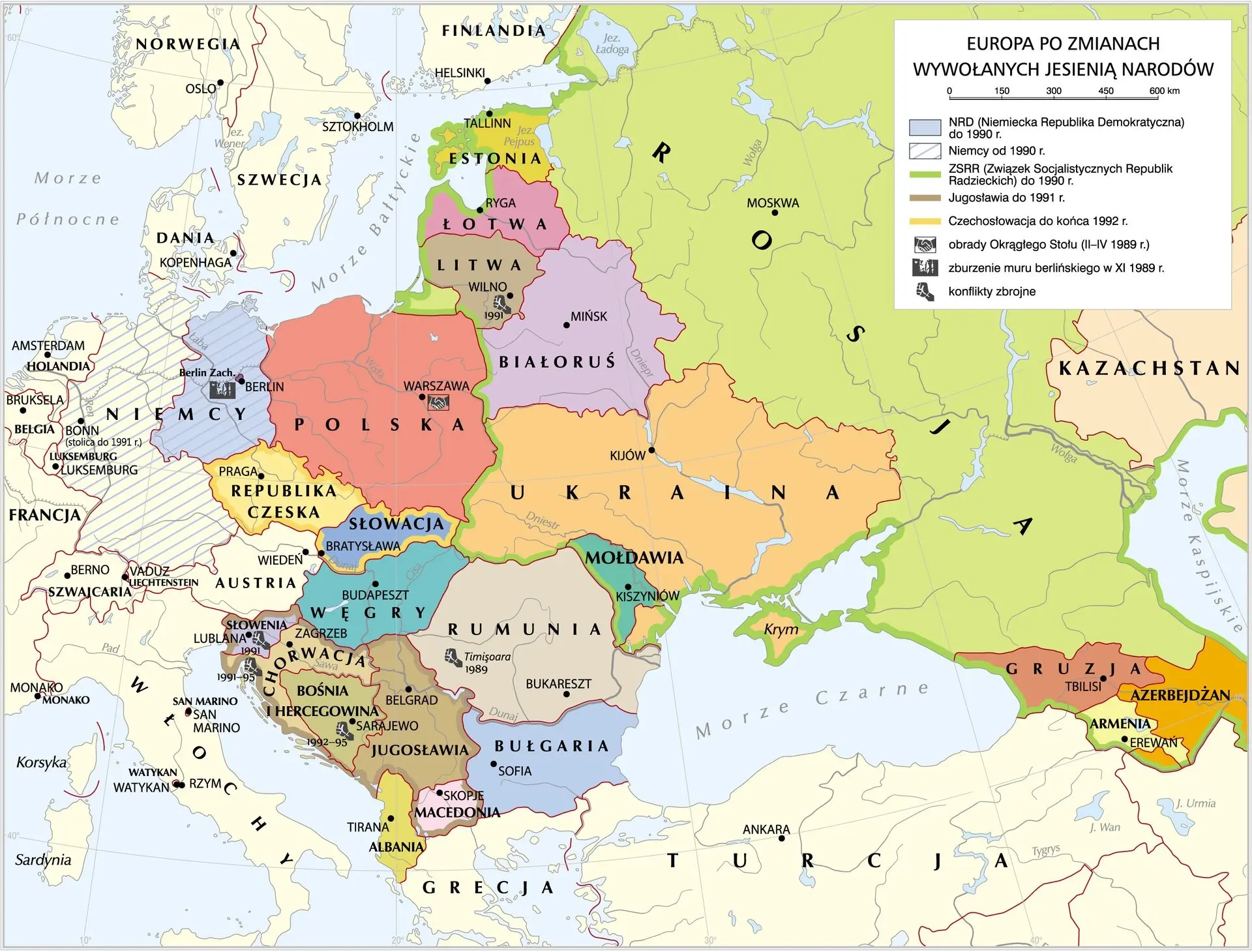 Mapa polityczna Europy po roku 1990