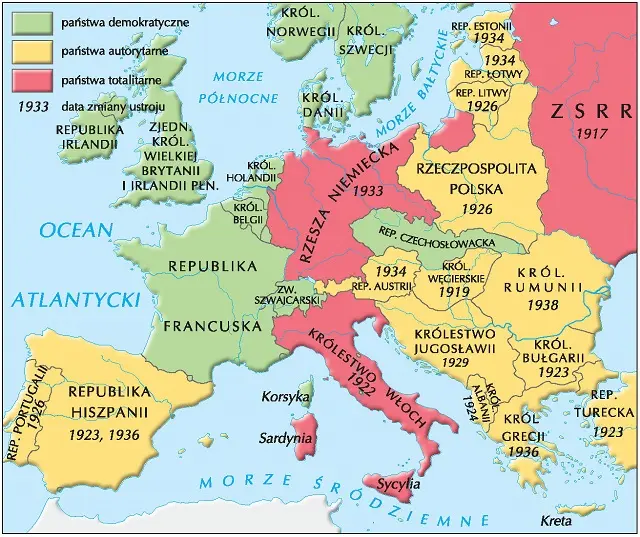 Mapa polityczna Europy przed II wojną światową