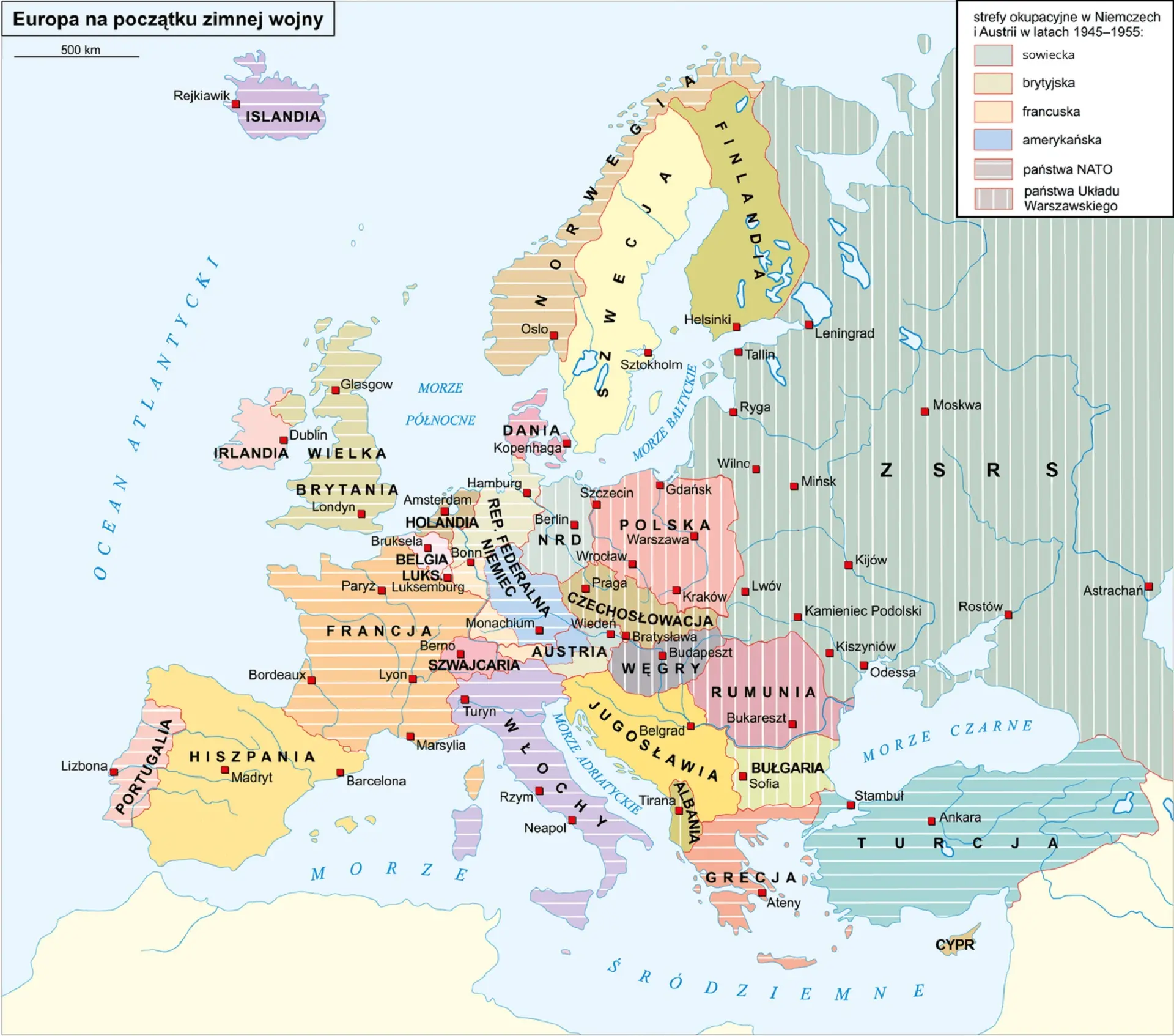 Mapa polityczna Europy po II wojnie światowej