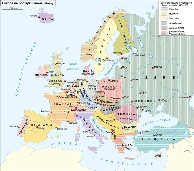 Mapa polityczna Europy po II wojnie światowej