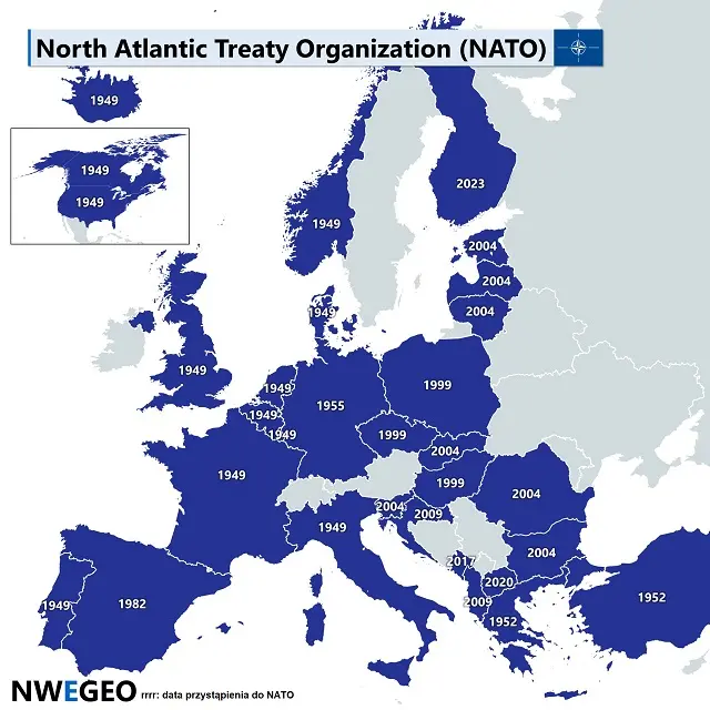 Mapa państw członkowskich NATO