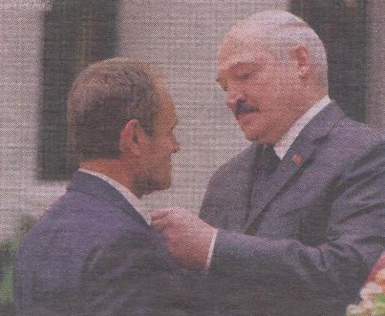 Tusk i Łukaszenko