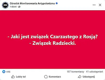 Źródło: FB Związek Czarzastego z Rosją