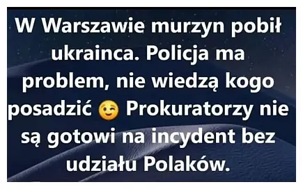 Murzyn pobił Ukrainca