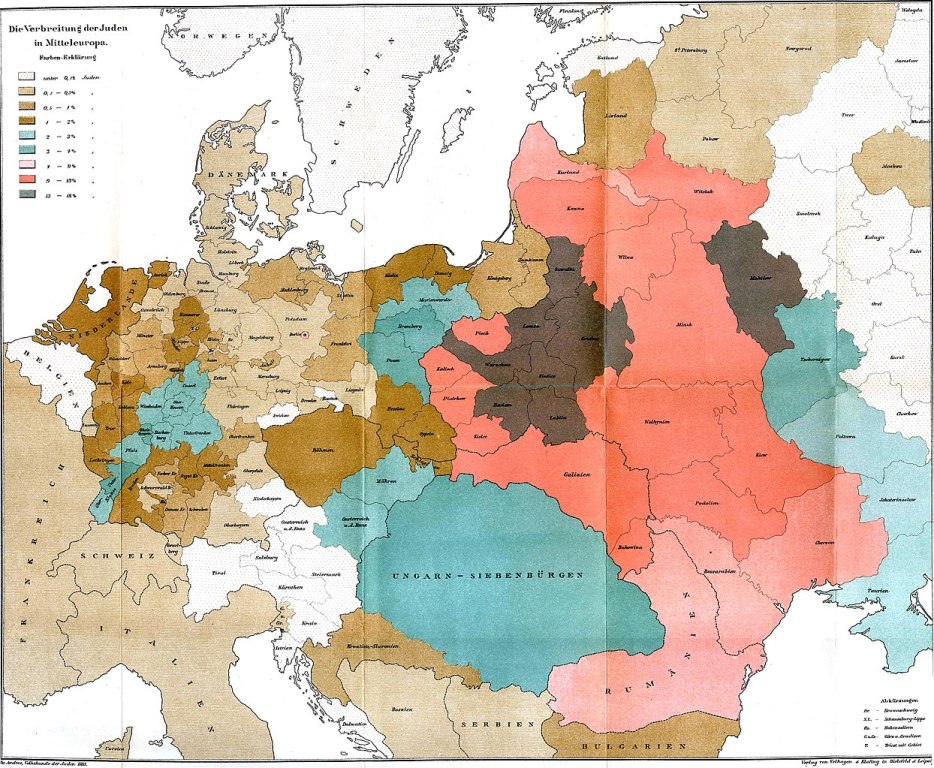 Żydzi w Europie Środkowej w 1881 r.
