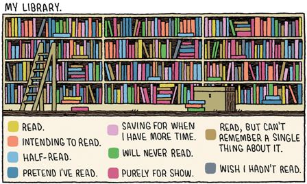 My library (Moja biblioteka), grafika: Tom Gauld